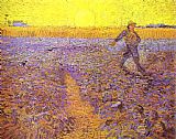 Sower with Setting Sun  After Millet by Vincent van Gogh